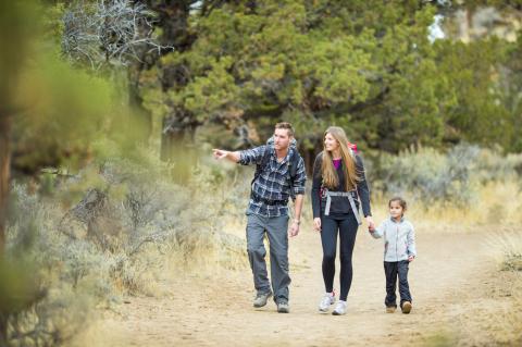 Family walking in the countryside