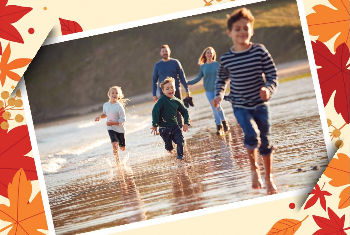 Family Autumn Beach