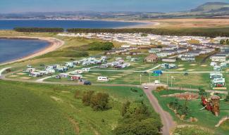 Forth View Tent Field at Elie Holiday Park on a sunny, summer's day