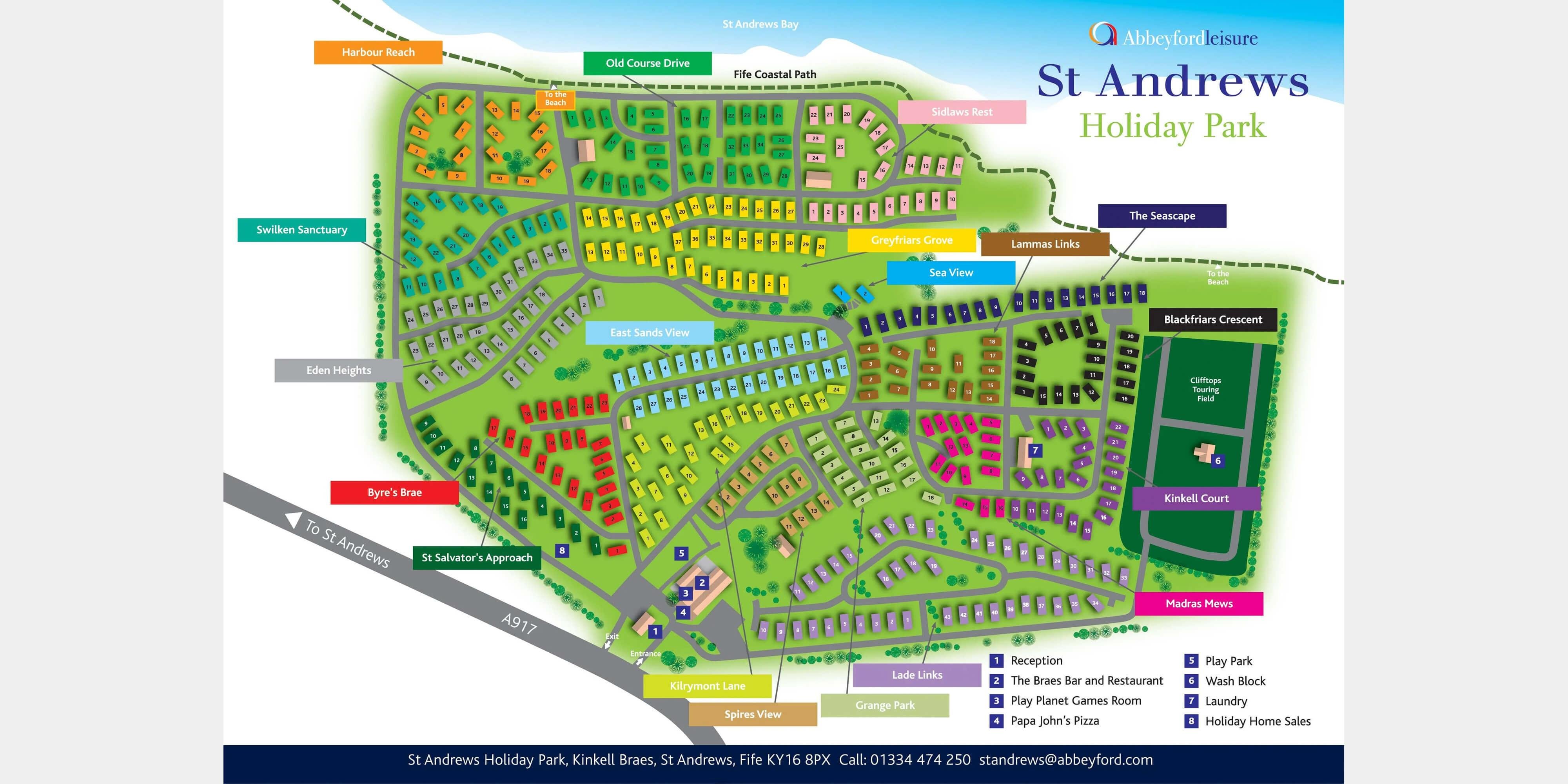 St Andrews Holiday Park Map